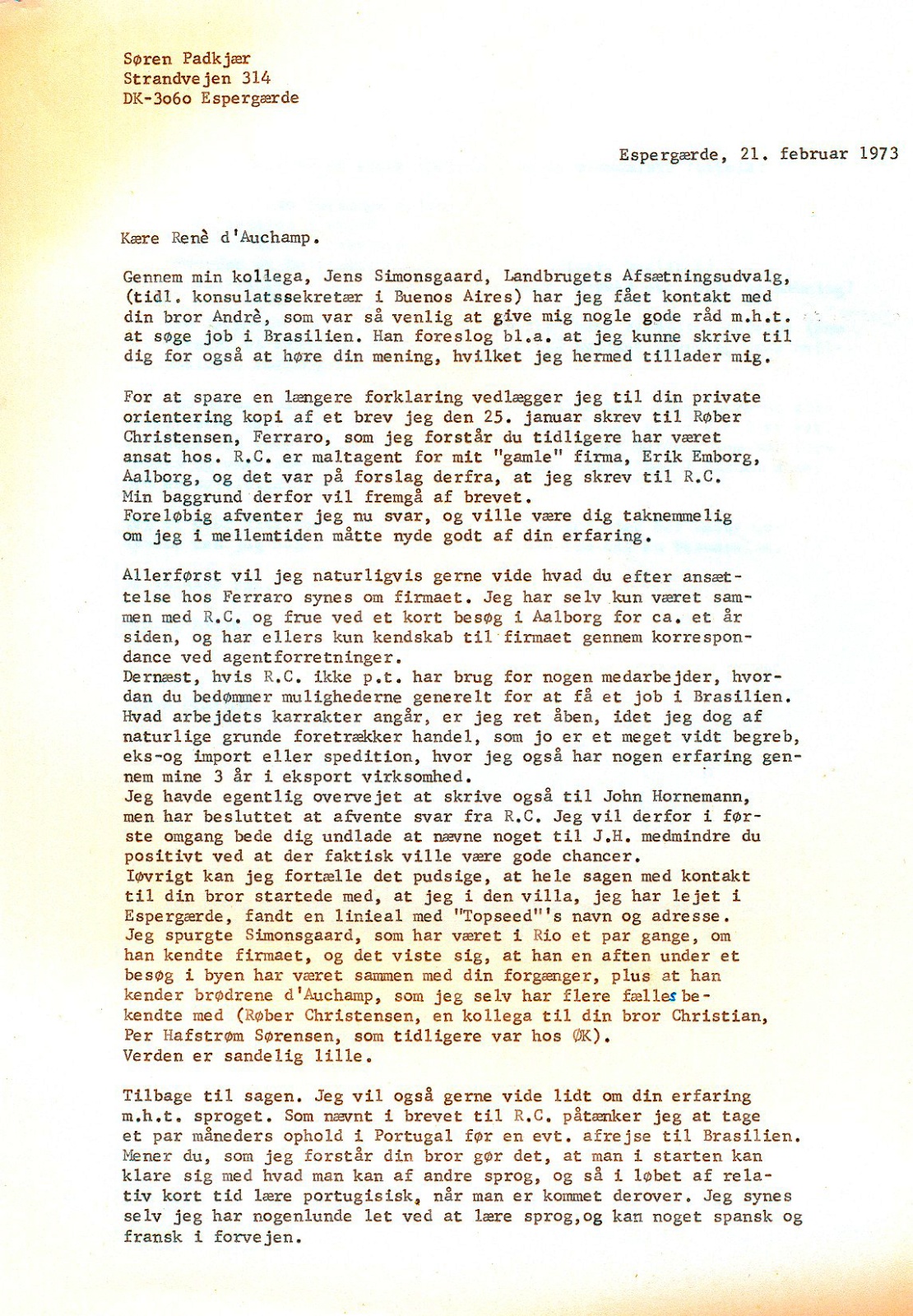 René, Ambassaden i Rio de Janeiro, side 1