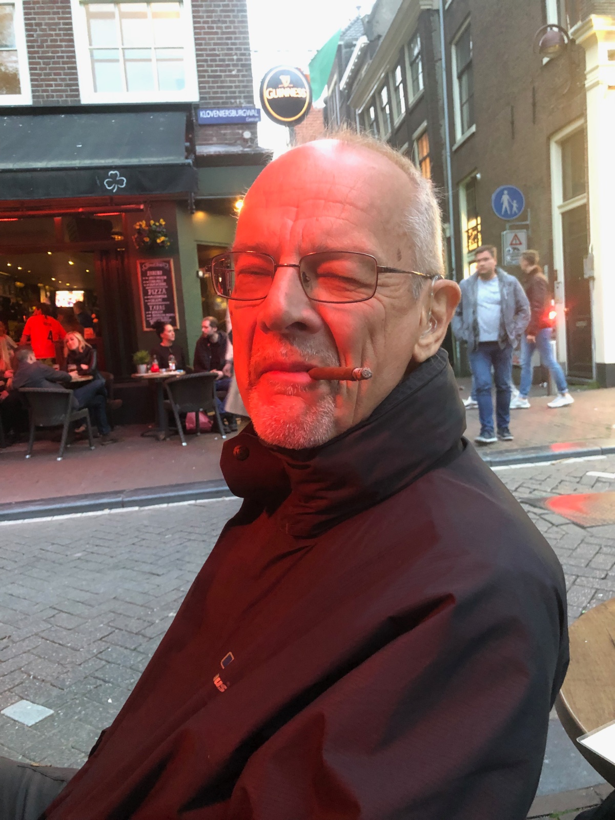 Søren smoking a cigar