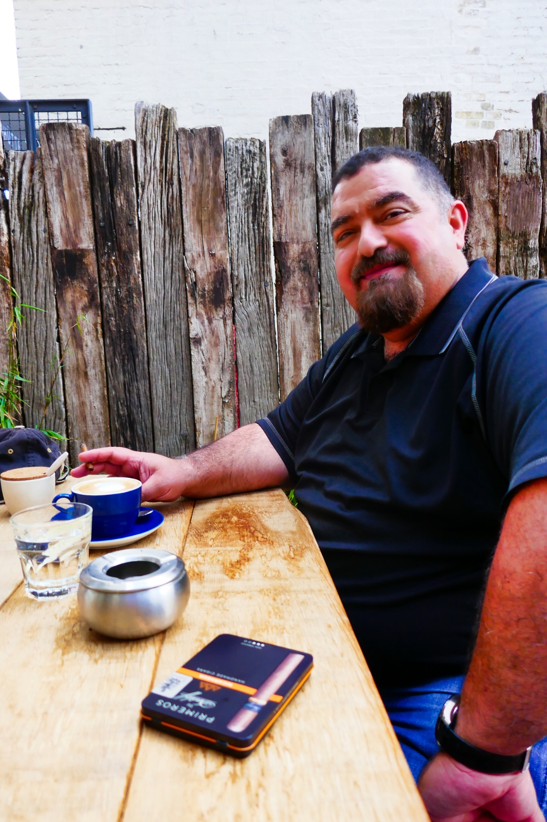 Imad enjoying his cigar